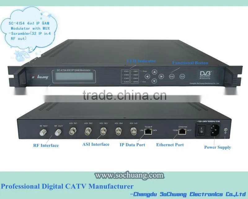 SC-4154 ip qam modulator with scrambler 4in1 / IP to DVB-C