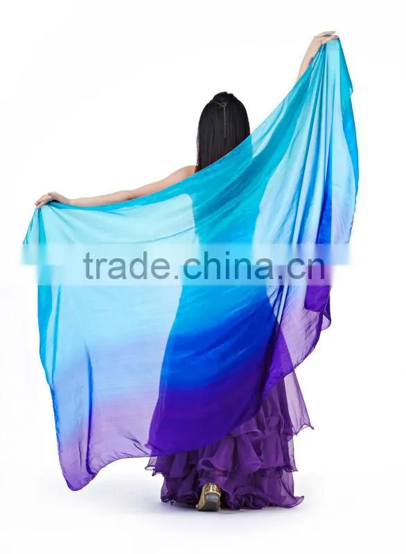 SWEGAL Newest Wholesale belly dance 100% silk fan veils
