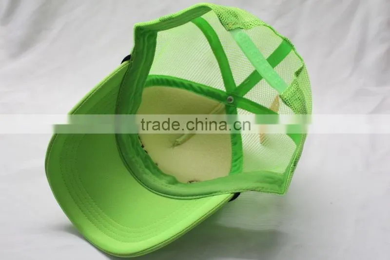 Neon color trucker hats with black strap