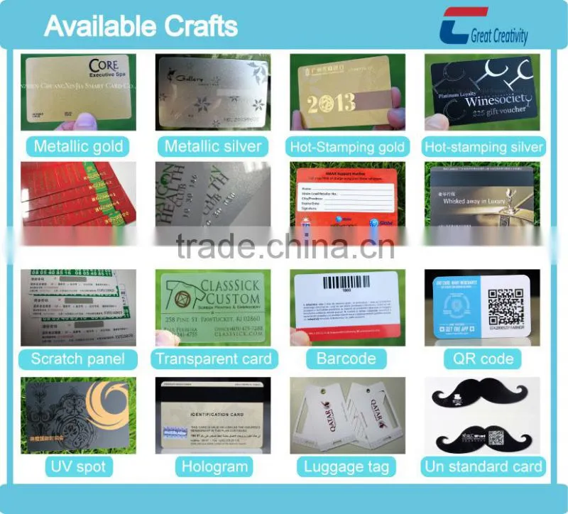 CMYK printing plastic gift card / customized greeting card