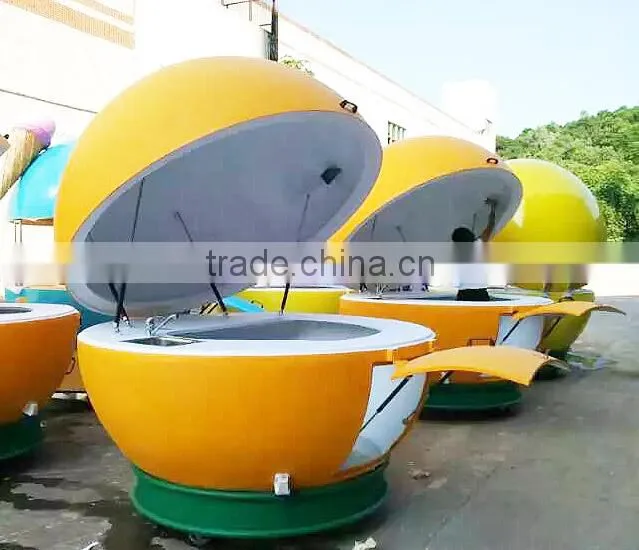 High quality fibreglass made kiosk/Orange shape kiosk design /Moveable fibreglass kiosk