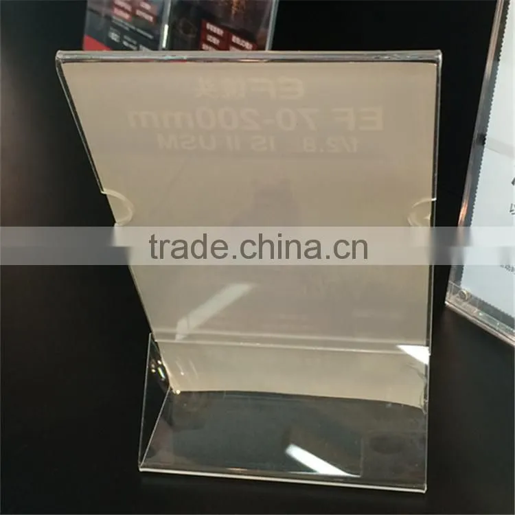 2016 Hot wholesale acrylic tabletop sign holder, menu holder, card holder