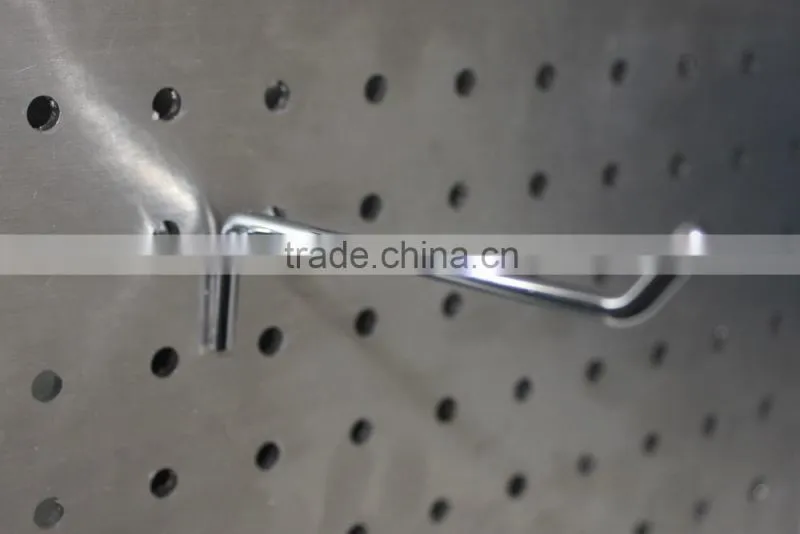 Supermarket display perforated metal hook