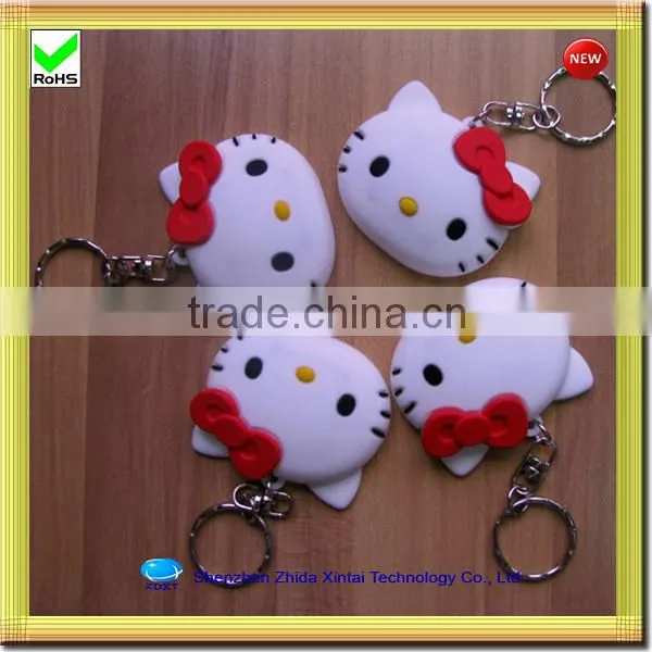 hot new design silicone 3D cat led keyrings