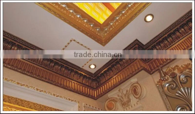 Polyurethane Foam Ceiling Decoration Gold Cornice