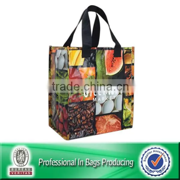 Eco-friendly laminated woven polyester wholesale reusable shopping bags