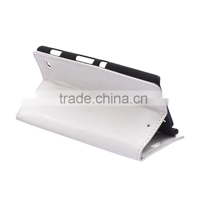 Wholesale Flip Cover Leather Case For Sony C4,For Sony C4 Book Cover Stand Case