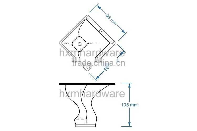 China popular zinc alloy sofa legs/ furniture legs/ legs for sofa HXM1053B