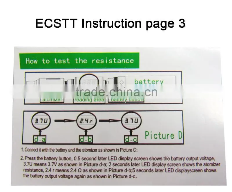 Original E-Cig Standard Testing Tool atomizer ohm meter volt/ohm meter