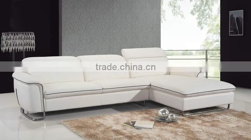 Turkish stainless steel frame leather sofa furniture 2016