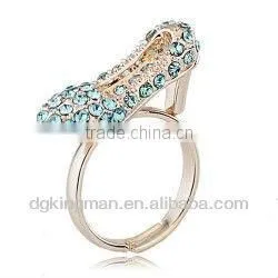Fashion 925 Silver Dubai Wedding Rings With Pure White Austrian Crystal