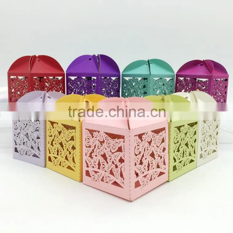C229 Laser gummy candy box wedding favor butterfly candy gift for decoration