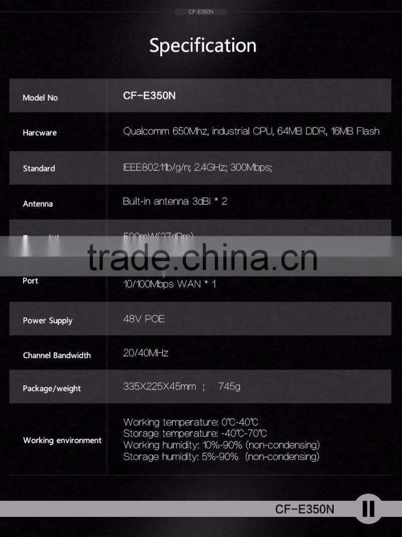 Wireless Celling access point AP 802.11b/g/n Wireless AP indoor AP router 300mbps wifi cpe COMFAST CF-E350N