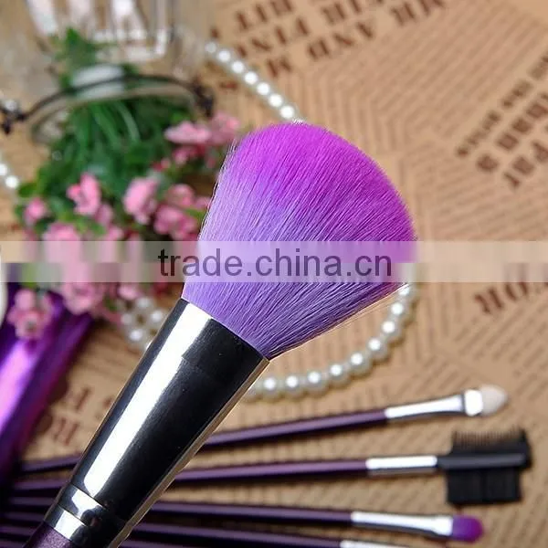 Hot!!100% High Quality 16 Pcs Professional Purple Makeup Brushes Set Tool Make Up Wood Tools Case Cosmetic Brush