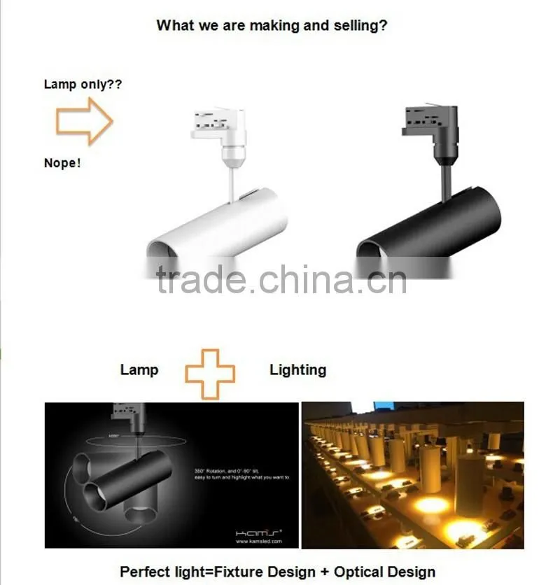 aluminum material with CE ROSH certificated 20 degree beam angle 220-240V 3000K RA>90 tracklight