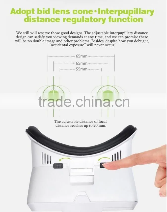 Free sample!2015 Hot Selling Plastic VR Headset Good Price 3d virtual reality headset plastic 3d glasses vr