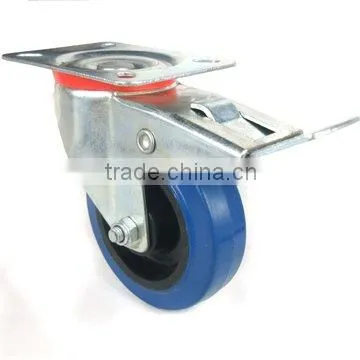 100mm PVC swivel caster with brake