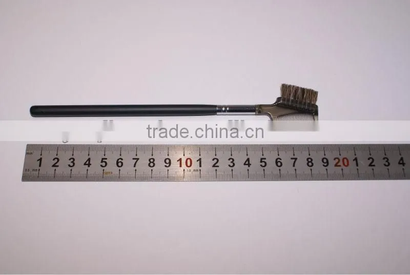 Eye brow brush with wooden handle