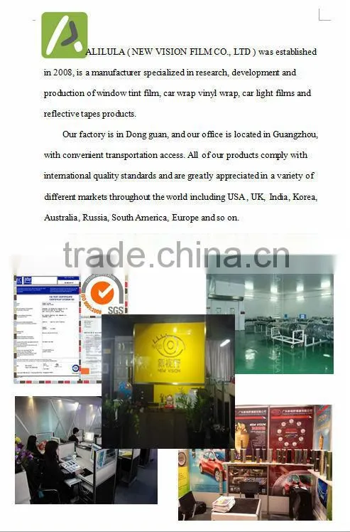1.52*30m high UV and heat reduction self-adhesive vinyl PVC film