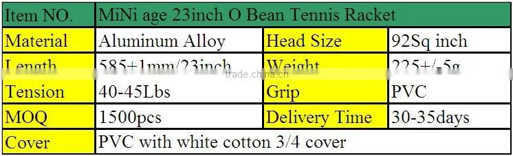 MiNi age 23 good design aluminium alloy tennis rackets wholesale strings tennis/design your own tennis racket