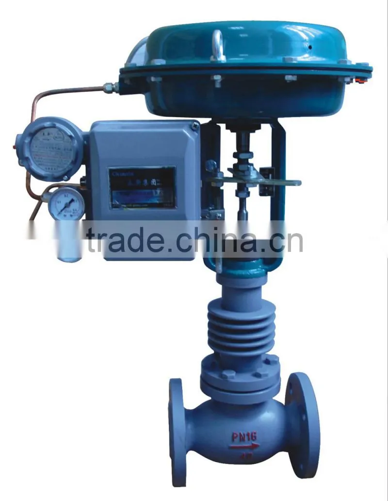 pneumatic actuator control valve DN50, PN40, with flanges.