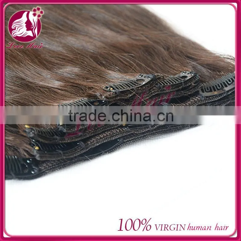 High feedback in large stock human hair 8 to 30 inch silky straight clips in hair extensions