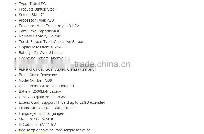 China manufacture professional for 7 inch tablet 2016 android 4.4 slim tablet pc,7 inch best low price tablet pc