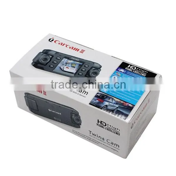 Dual Lens Car Camera X8000 with GPS Tracking Two Lens Vehicle DVR Dash Cam Recorder GPS G-sensor CA365 DVRs Full HD 1080P