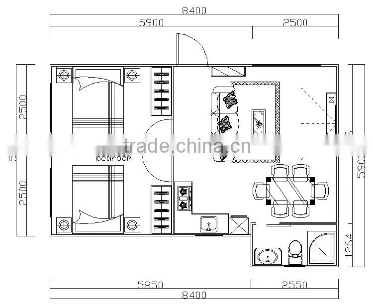 2016 China New Prefab Homes Modular Villa Prefab Flat Packed Container House