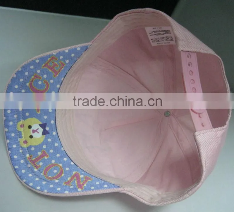 Children baseball hats 100% cotton comfortable adjustable closure