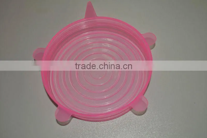 Amazing 5pcs/set Elongated Silicone Lid Cover keep fruit and food fresh