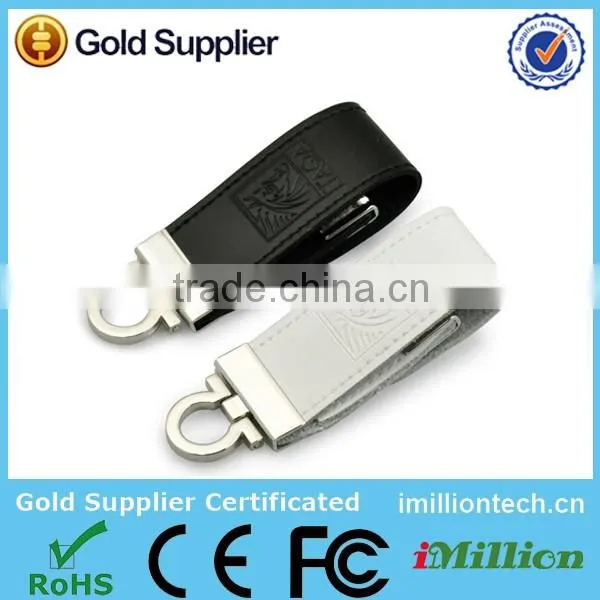 100% original promotion Keyring style corporate gift button leather usb flash drive