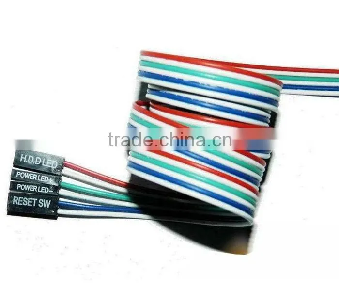 New ATX PC Computer Motherboard Case Power Switch On/Off Reset Two 2 Leds Cable