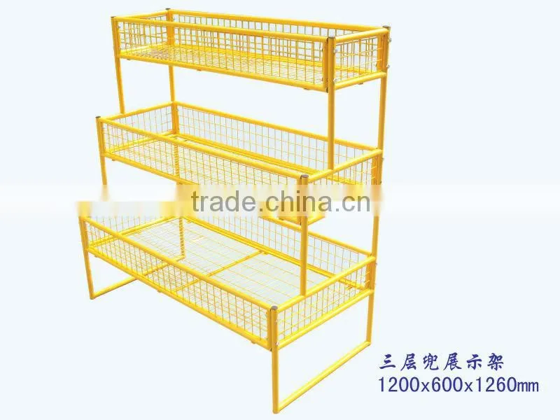 stylish 3 tier wire chrome plated wire net display shelf HSX-2313