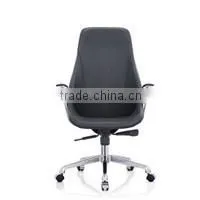Mid Back Black Leather Home Office Furniture Meeting Chairs Office with no Wheels