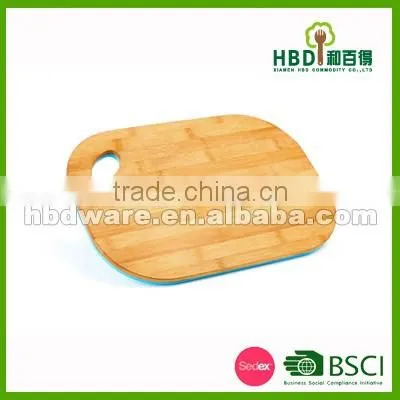 Color plastic bamboo chopping board with holes