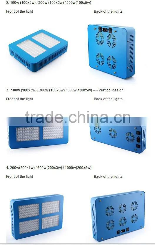 High power led grow light 5 watt * 200 1000w 11 band led grow light