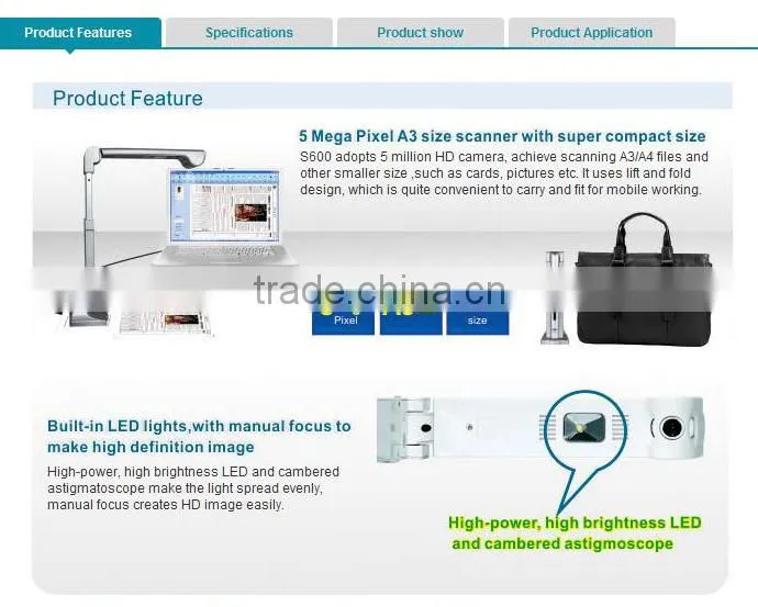 USB office supply HD auto focus high speed portable High Resolution Scanner