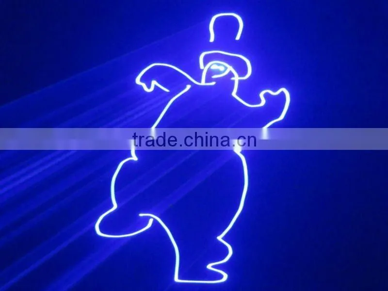 Blue laser light projector animation laser show