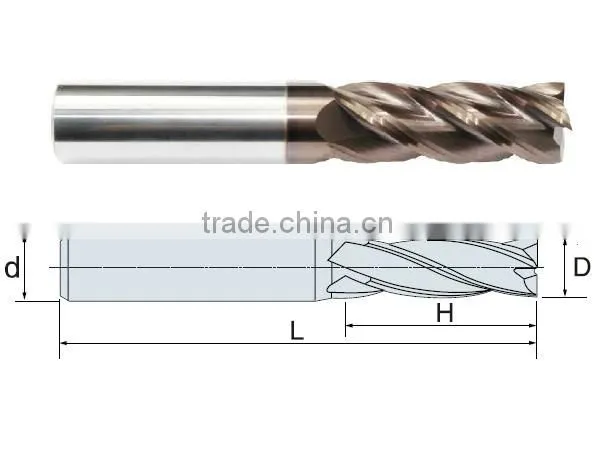480 Low Price Gold Kinfe 4 Flutes Square End Mills