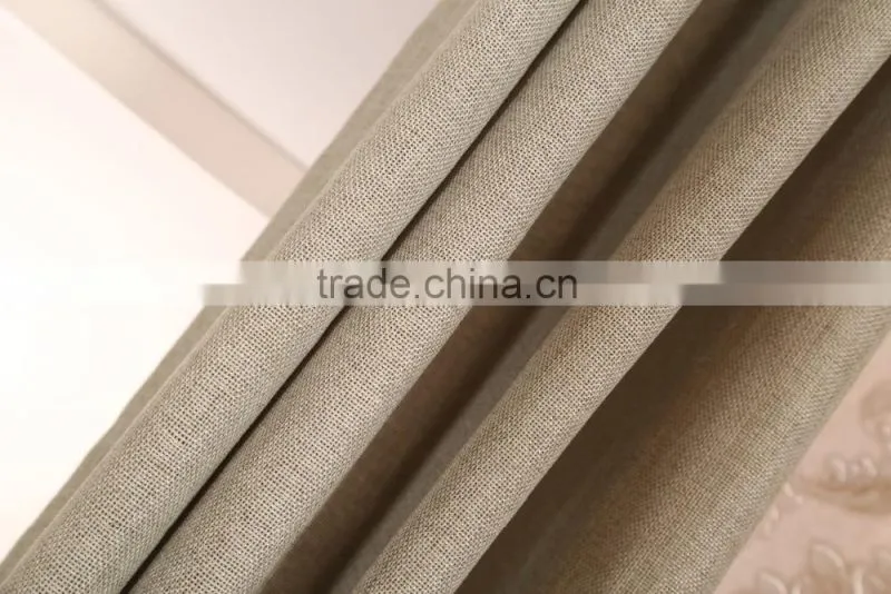 simple plain linen eyelet curtain for home hotel cafe office