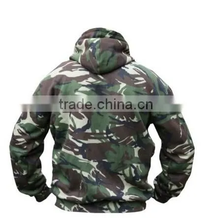 MENS ARMY JACKET HOODIE FLEECE LINED HOODY S M L XL XXL CAMO FISHING
