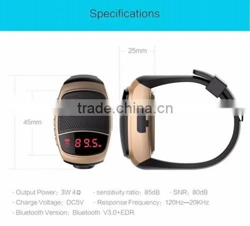 B90 Sports Bluetooth Speaker Hands-free Call TF Card Playing FM Radio Self-timer Wireless Speakers Smart Watch Time Display