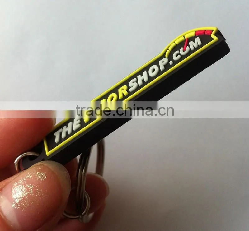 3d pvc rubber word keychain