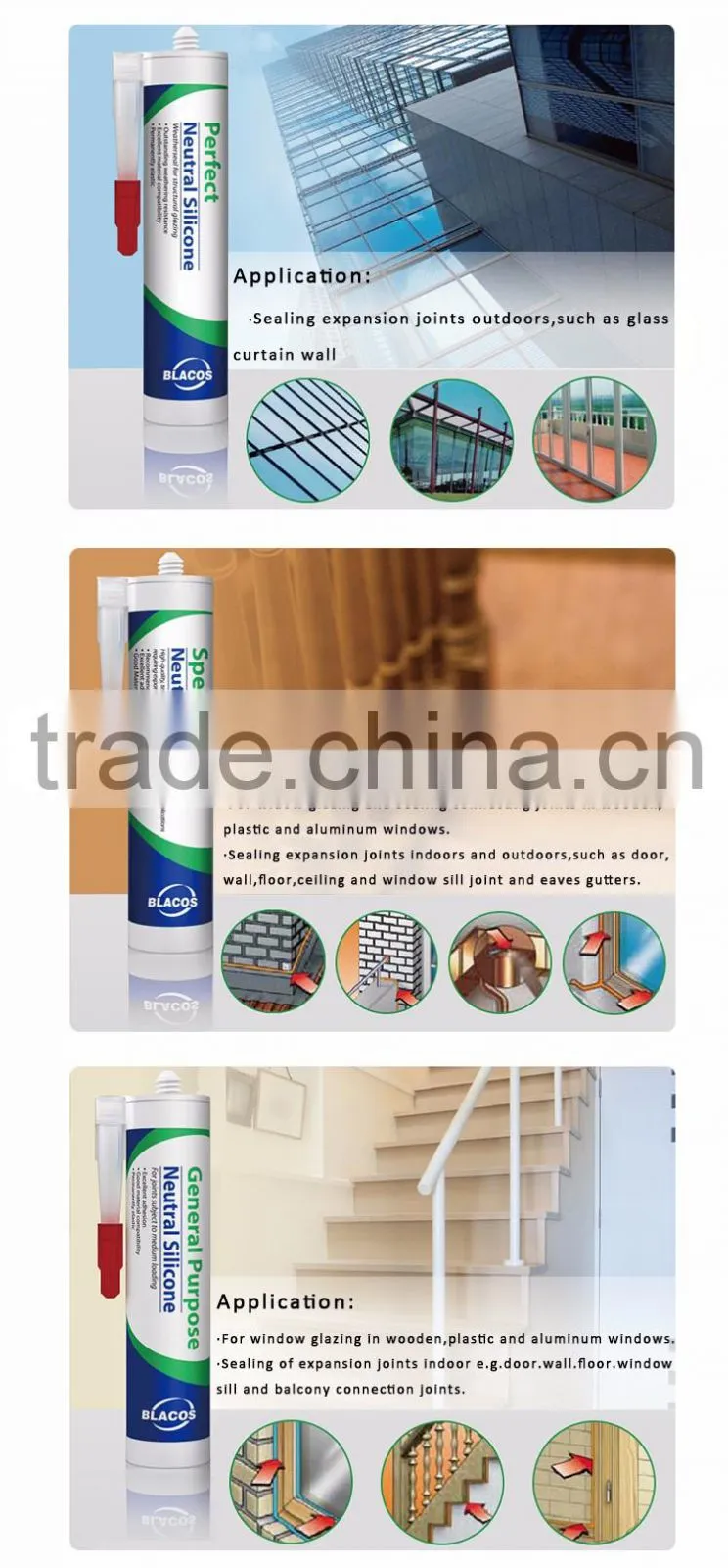 Good design Neutral types of silicone rubber caulking material