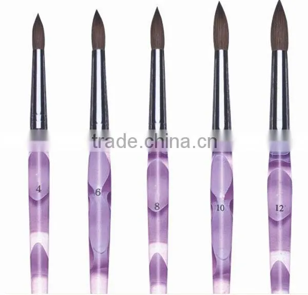 Hot sell best quality professional 5pcs Acrylic nail art brush Kolinsky nail brushes for girls beauty
