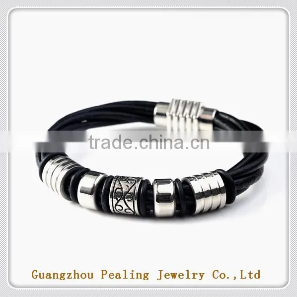 New Style Magnetic Bracelet Make Braided Leather Bracelet for Men