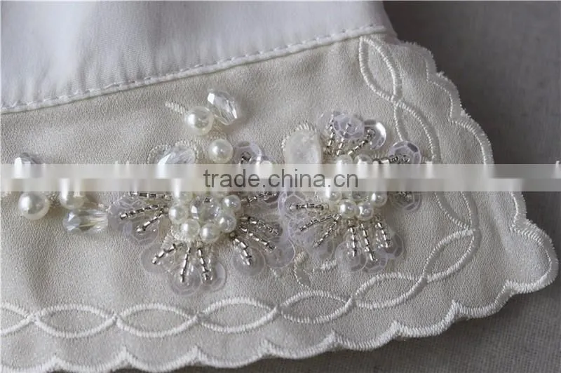 white detachable collar with crystal sequins and pearls, beaded collars for lady garments