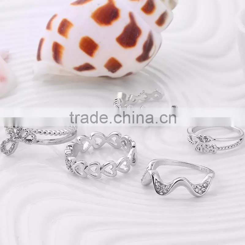 New design gold finger ring with diamond Promotional Shinny silver rings knuckles