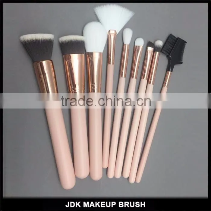 9 Pieces Makeup Brush Pink Makeup Brush Set High Quality Cosmetic Brush Set